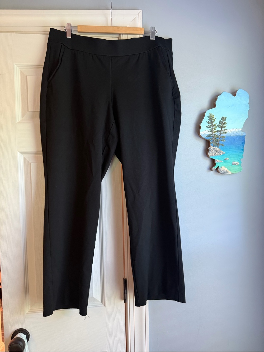 Black Women's Stretch Straight-Leg Pants